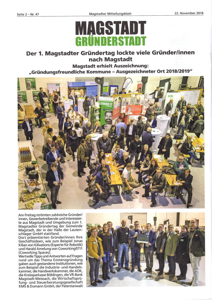 Gründertag Mitteilungsblatt